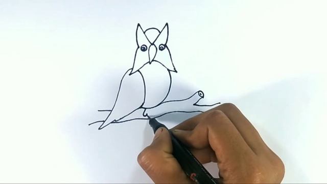 Drawing a Owl for beginners–How to draw an Owl step by step(very easy drawing)||Art Video