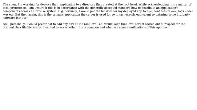 Unix & Linux: Convention for primary app deployment dir structure on a Unix-like app server смотреть онлайн