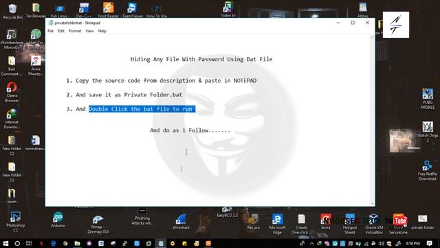 HIDING ANY FILE USING BAT FILE | WITH PASSWORD смотреть онлайн