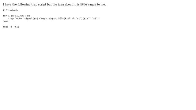 Unix & Linux: Understanding a signal script смотреть онлайн