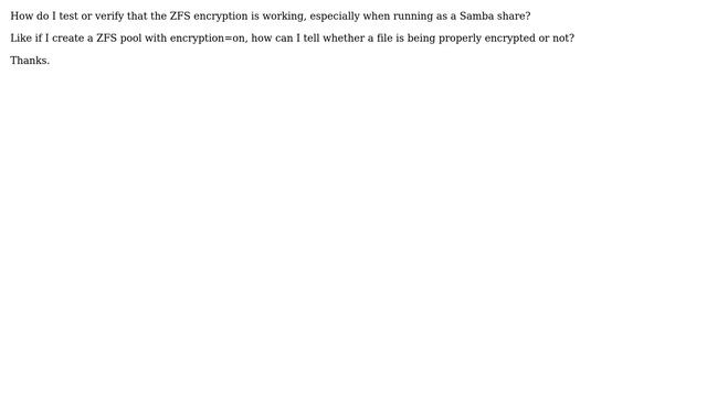 Unix & Linux: How do I test or verify ZFS encryption is working? смотреть онлайн