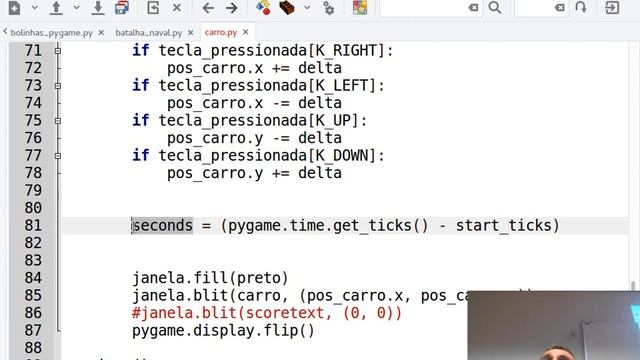 fup pygame jogo do carro mosquito velhinha