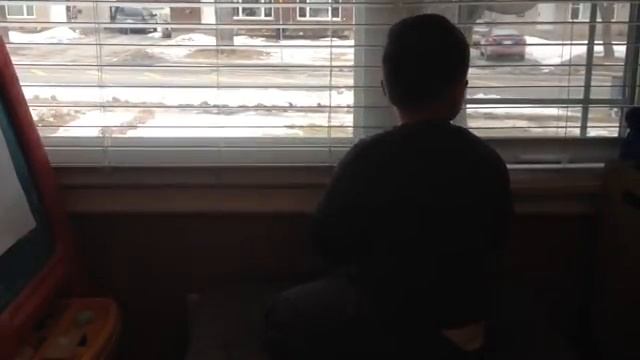 I came home to Griffin looking out the window doing what he loves. смотреть онлайн