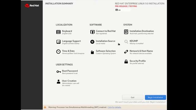 Red Hat Enterprise Linux (RHEL) 9 Beta Walkthrough installation, OS [Part1] смотреть онлайн