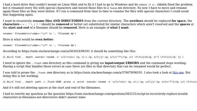 Unix & Linux: ERROR. Rename files AND DIRECTORIES with windows reserved characters смотреть онлайн