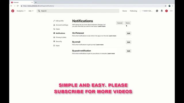 HOW TO ENABLE OR DISABLE NO PUSH NOTIFICATION (PUSH NOTIFICATION) IN PINTEREST DESKTOP смотреть онлайн