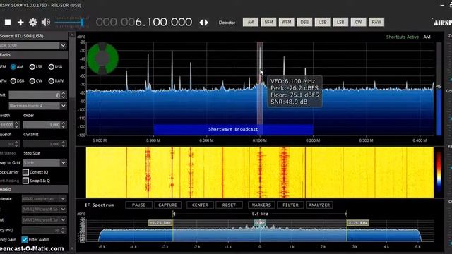 Demo of the RTL-SDR Blog R820T2 RTL2832U смотреть онлайн