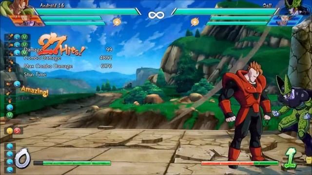 Dragon Ball FighterZ - ANDROID 16 COMBOS(4.8k-6.1k+ Damage) - !Tutorial/Showcase!