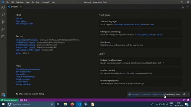 Visual Studio code on WSL смотреть онлайн
