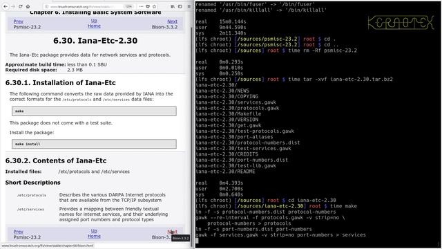 LFS on an Intel i486 Episode 107 - 6.30. Iana-Etc-2.30 смотреть онлайн
