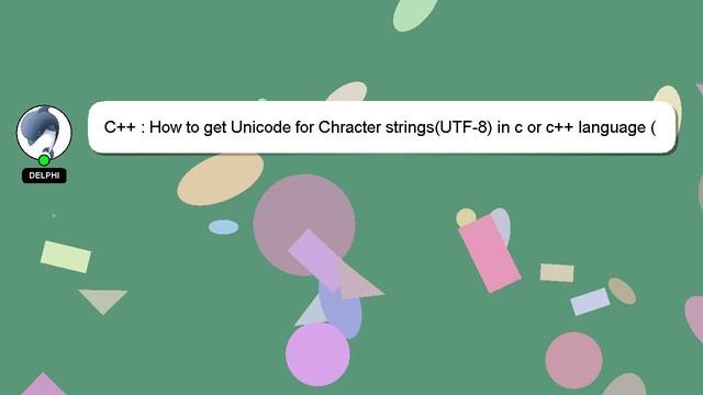 C++ : How to get Unicode for Chracter strings(UTF-8) in c or c++ language (Linux) смотреть онлайн