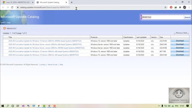 Cumulative update for Windows 10 version 2004 June 2020 - KB4567523 смотреть онлайн