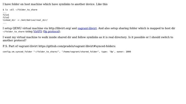 Unix & Linux: Virtualisation: follow symbolic links in VirtFS (9p) share смотреть онлайн