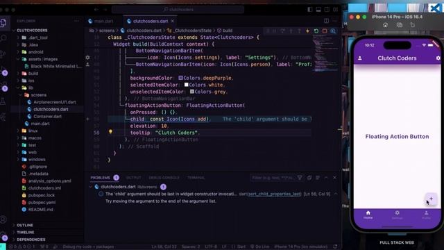 How to create Floating Action Button in Flutter. @ClutchCoders #flutter #developers #tutorial смотреть онлайн