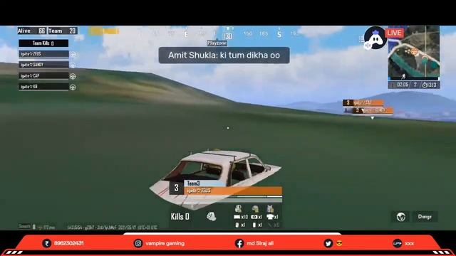 VAMPIRE GAMING [Hindi] PubG Mobile-_S3.0  MATCH:03 👍 stream | Playing Squad | Streaming with Turnip