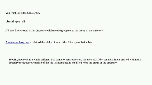 Ensuring new files in a directory belong to the group смотреть онлайн