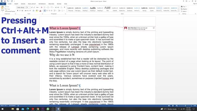 How to Insert Comments with Keyboard | Microsoft Word Keyboard Shortcuts for Windows 10 & 11 смотреть онлайн