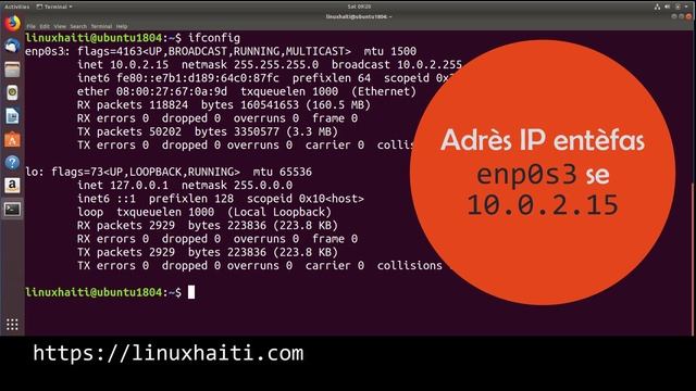 ifconfig - ip address / Kòman w’ ka verifye adrès IP sou linux? смотреть онлайн