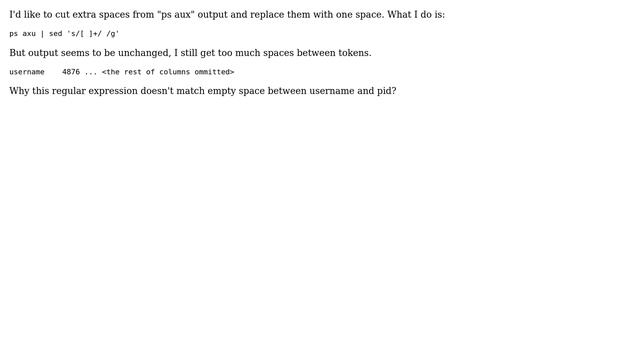 Unix & Linux: Why regular expression doesn't match input with sed command? смотреть онлайн