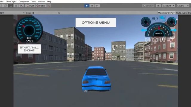 Damageable car Game build in Unity смотреть онлайн