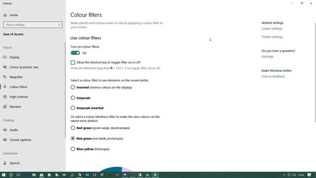 Colour ( Color ) Blind settings in new Windows 10 смотреть онлайн