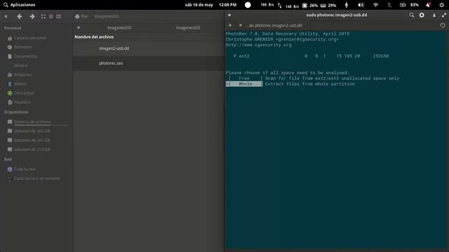 Recuperación de archivos a partir de imagen de disco .dd con photorec (Linux) смотреть онлайн
