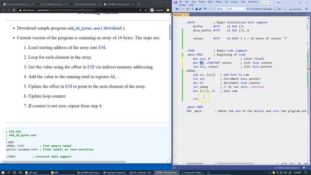 9.8 Lab M09: Data Arrays, Windows API Calls смотреть онлайн
