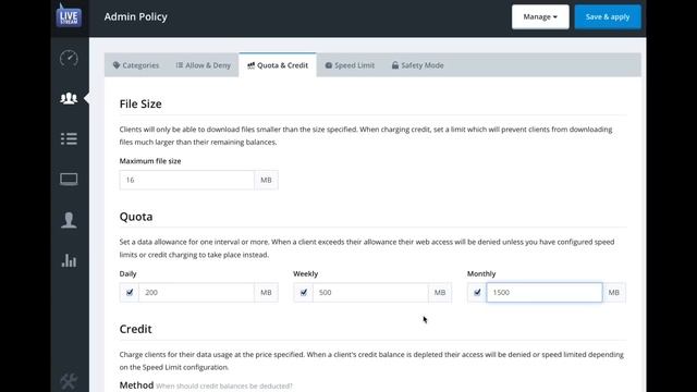 Setting up download quotas on LiveStream 5 web filter смотреть онлайн