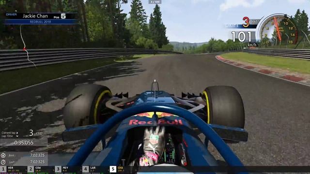Assetto Corsa : 2018 F1 Aston Martin Red Bull Racing Nurburgring test 5:11.682 (AI Car). смотреть онлайн