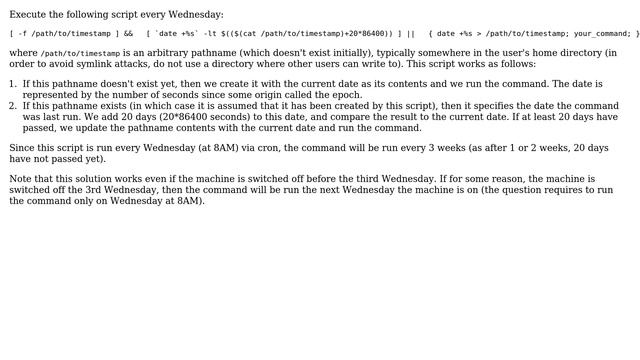Unix & Linux: Cronjob to run script every 3 weeks on Wednesday (3 Solutions!!) смотреть онлайн