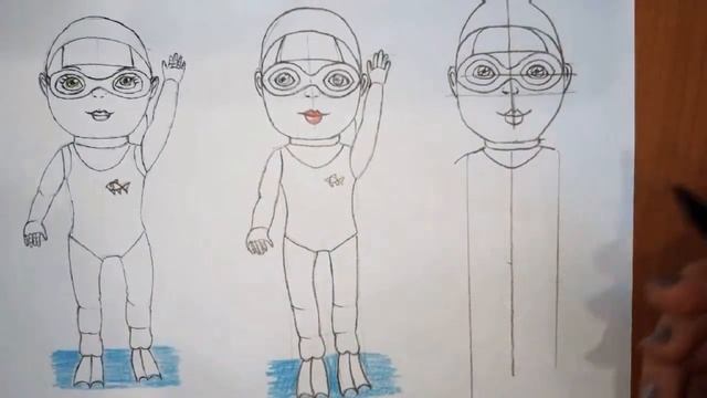 Duck sketch the devil. Swimmer's devil/Как нарисовать девочку. Девочка плавчиха смотреть онлайн