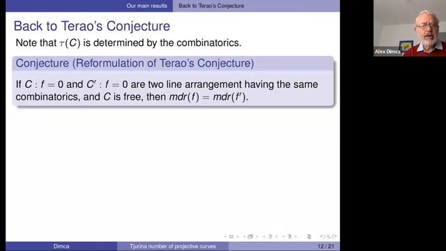 JC Series #26 - Alexandru Dimca (Université Côte d’Azur), On the Tjurina number of projective ... смотреть онлайн