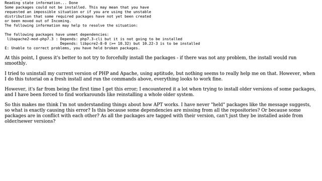 What causes the APT error "You have held broken packages" when trying to install a newer смотреть онлайн