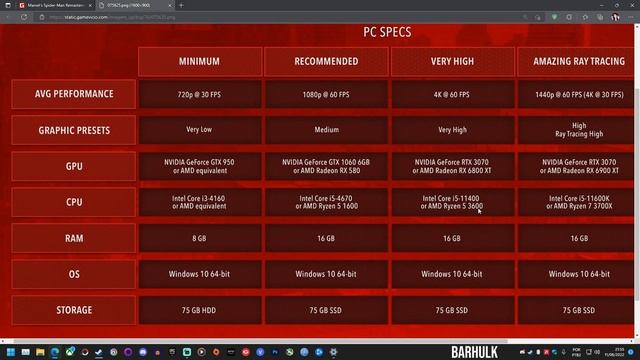 Marvel’s Spider-Man Remastered PC REQUISITOS ( Requisitos Homem Aranha Remaster PC ) смотреть онлайн