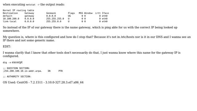 DevOps & SysAdmins: gateway addr in netstat -r output not shown as an IP but literally as "gateway" смотреть онлайн