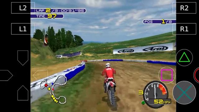 Moto Racer 2 PS 1 - Gameplay DuckStation Emulator Android смотреть онлайн
