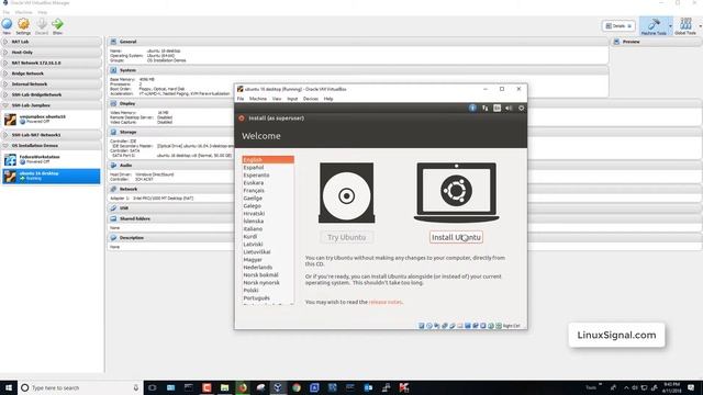Ubuntu 16.04 Installation in VirtualBox смотреть онлайн