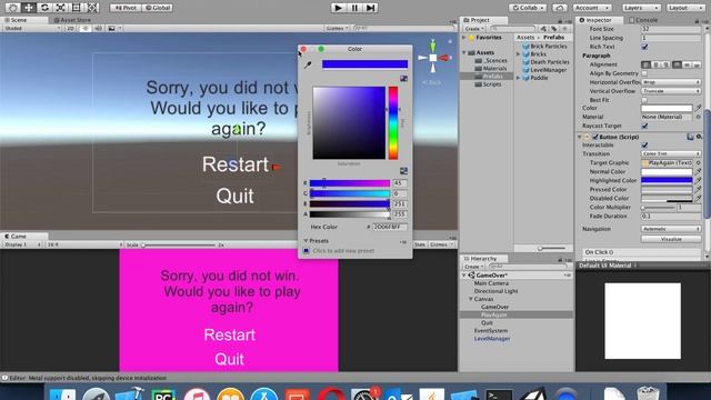 Creating a Game Over Scene in Unity смотреть онлайн