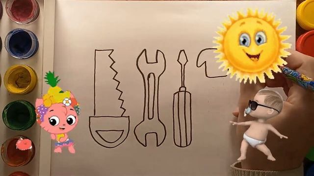 Bolalar Uchun Arra rasmini chizish / Drawing saw for children / рисование пила для детей смотреть онлайн