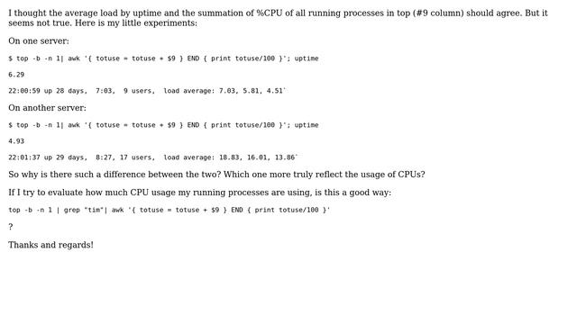 average load and total %CPU in top смотреть онлайн