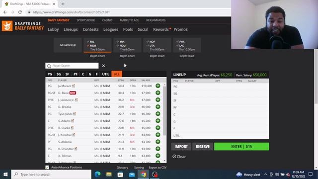 NBA DFS Picks 12/15 смотреть онлайн