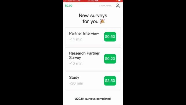 CashCamel Survey App Cash Proof | IPHONE