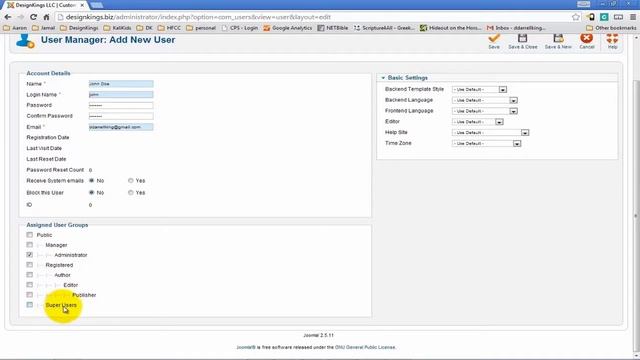 Joomla Log in an New User Creation смотреть онлайн