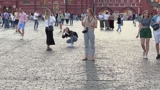 Russia Today June 2023. Walking Along Red Square On A Summer Evening.