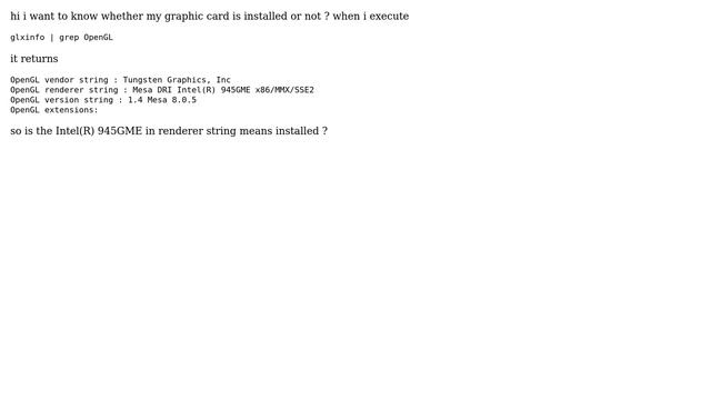 Unix & Linux: check intel Graphic installation смотреть онлайн