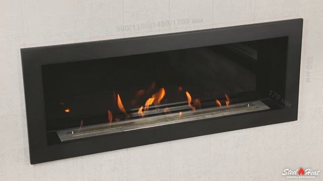 Как горит биокамин SteelHeat с рамкой ONE смотреть онлайн