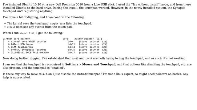 Ubuntu: Synaptic touchpad, Ubuntu 15.10, multiple devices.... pain смотреть онлайн