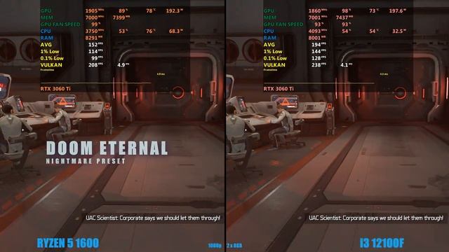 RTX 3060 ti - Ryzen 1600 vs i3 12100f смотреть онлайн