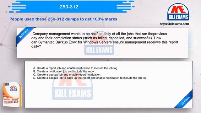 250-312 - Administration of Symantec Backup Exec 12 fo Windows Server Practice Test with Real Quest смотреть онлайн