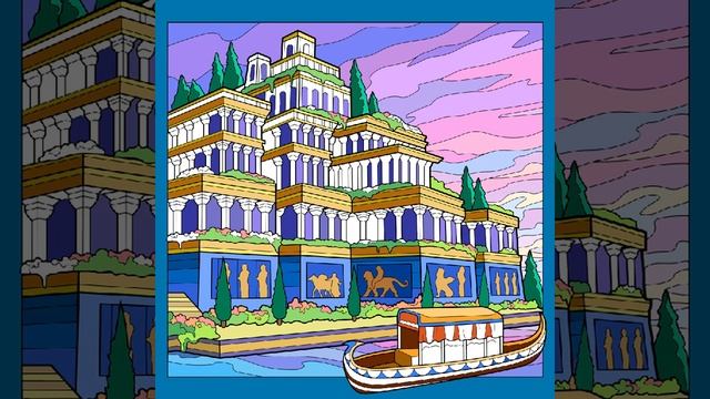 The Hanging Gardens of Babylon Digital Coloring Zen Color Paint by Numbers #relax #architecture смотреть онлайн